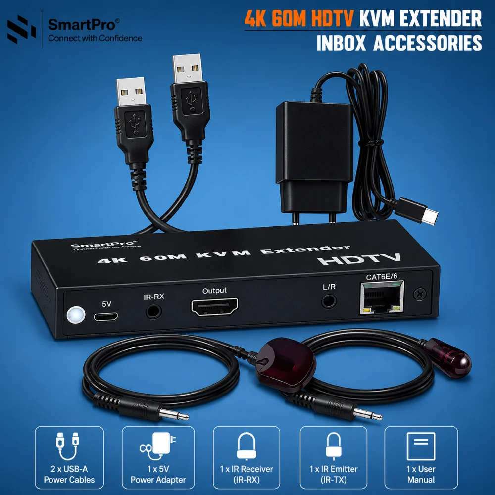 Smart-Pro HDMI KVM Extender 4K 60m (SP-HDKV4K-60) view 3